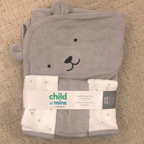 Child of mine hooded towel and three deals washcloths